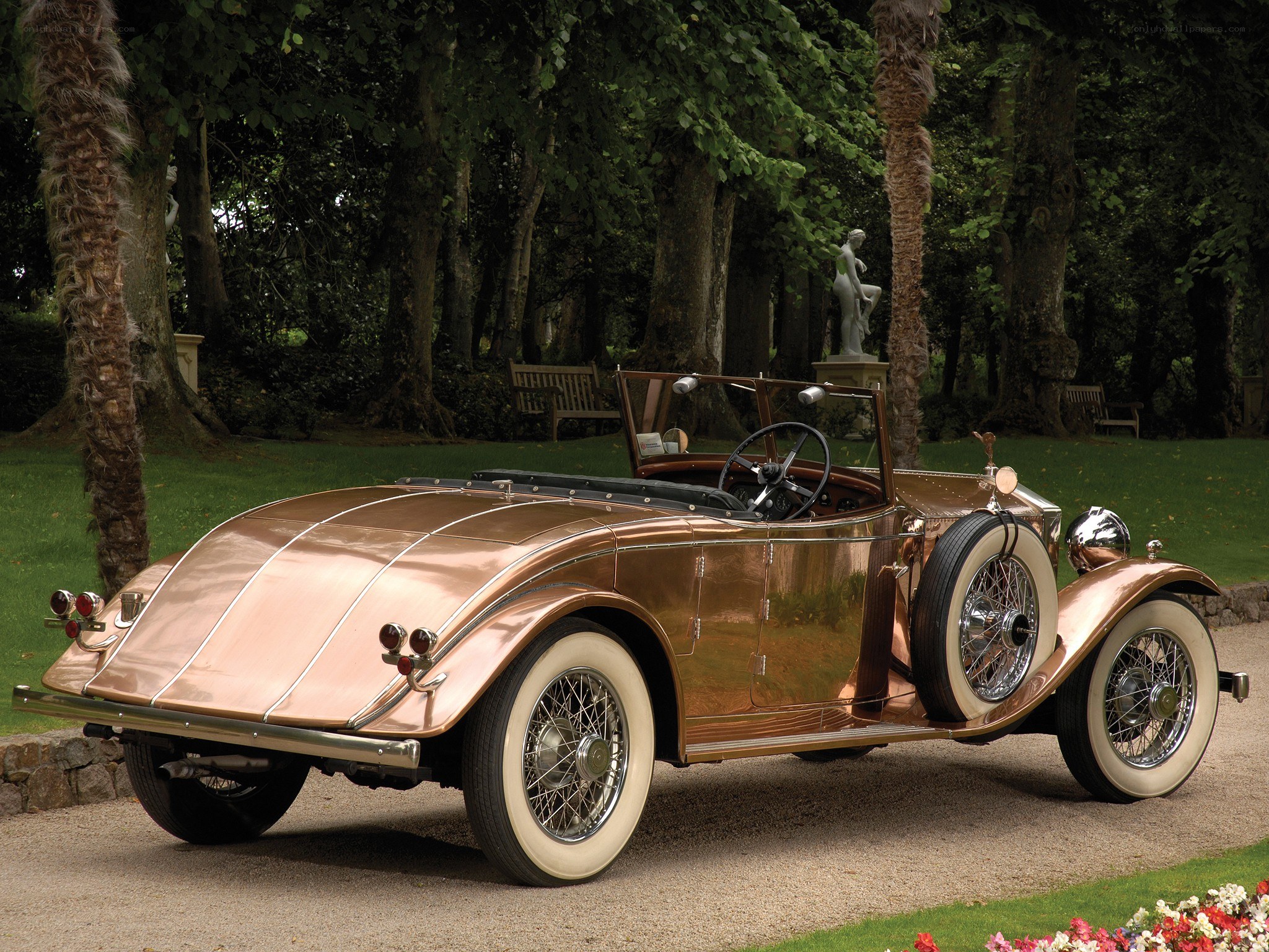 Copper vintage convertible car