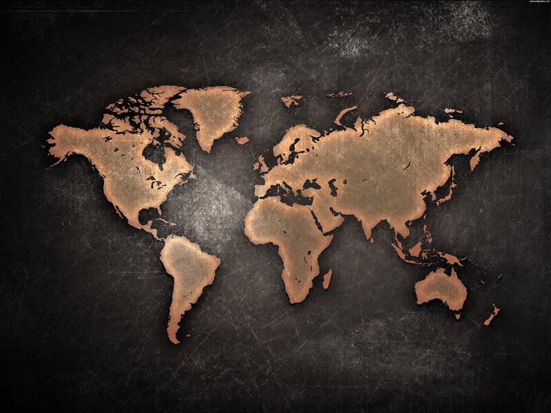 copper world map