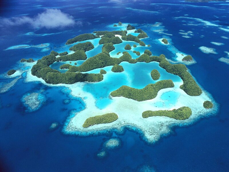 Coral Atoll with Islands — Blue