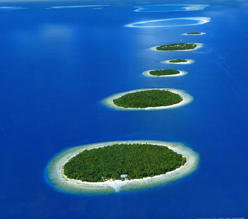 Coral Atolls in Ocean