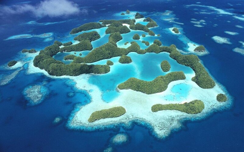 Coral Islands in Ocean