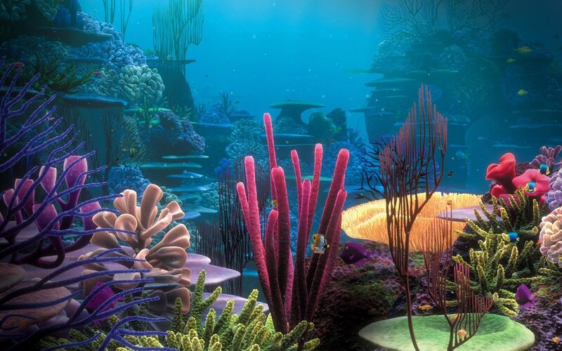 Coral Reef Scene — Blue