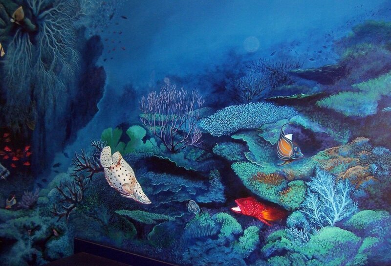 Coral Reef with Fish — Blue