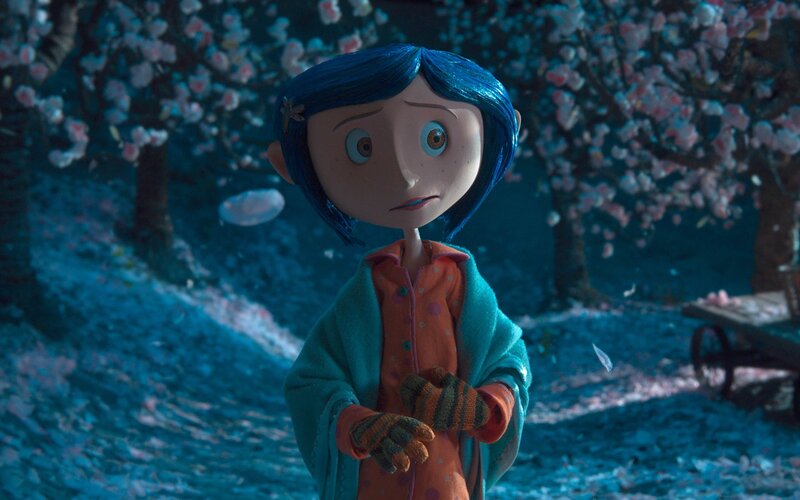 Coraline in a flower garden