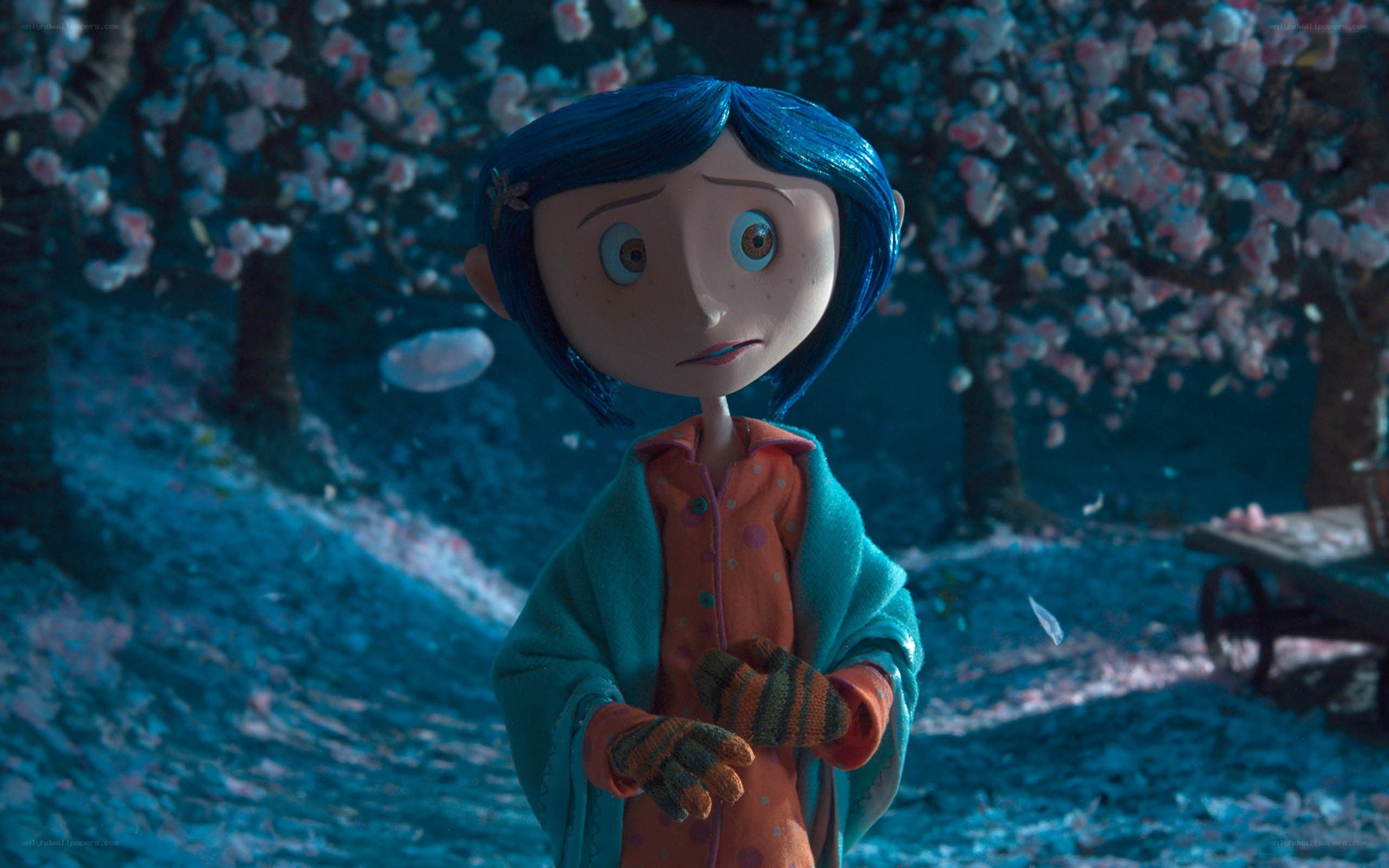 Coraline in a flower garden