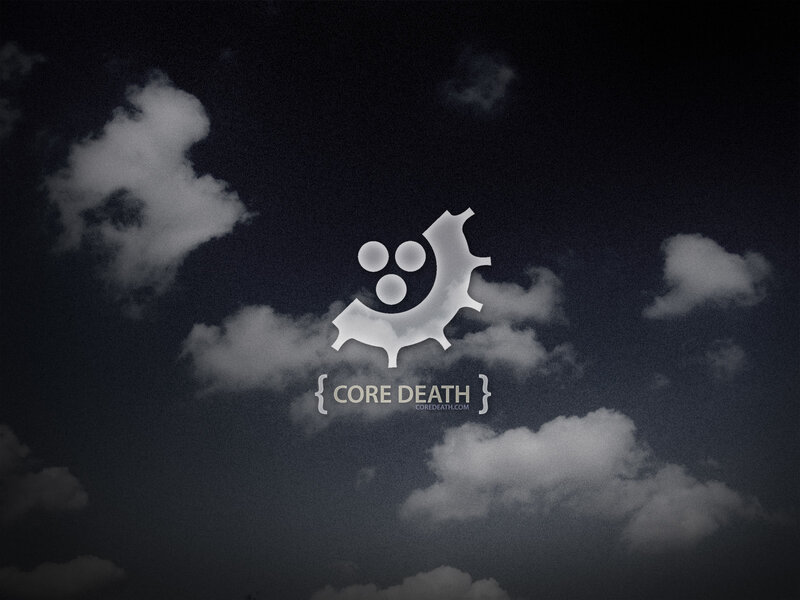 Core Death logo on cloudy sky