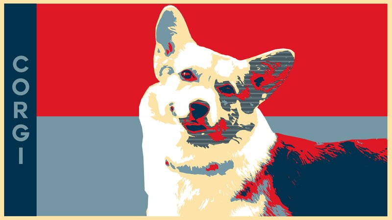 Corgi Dog Portrait — Red