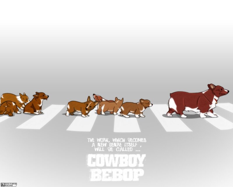 Corgi Dogs Crossing Street — Brown