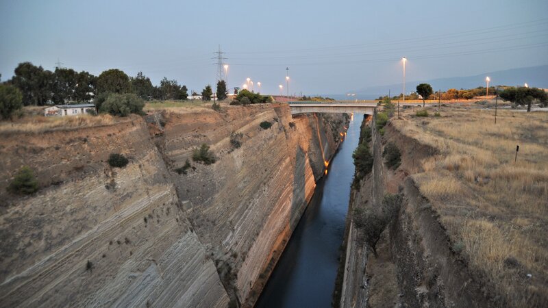 Corinth Canal at dusk