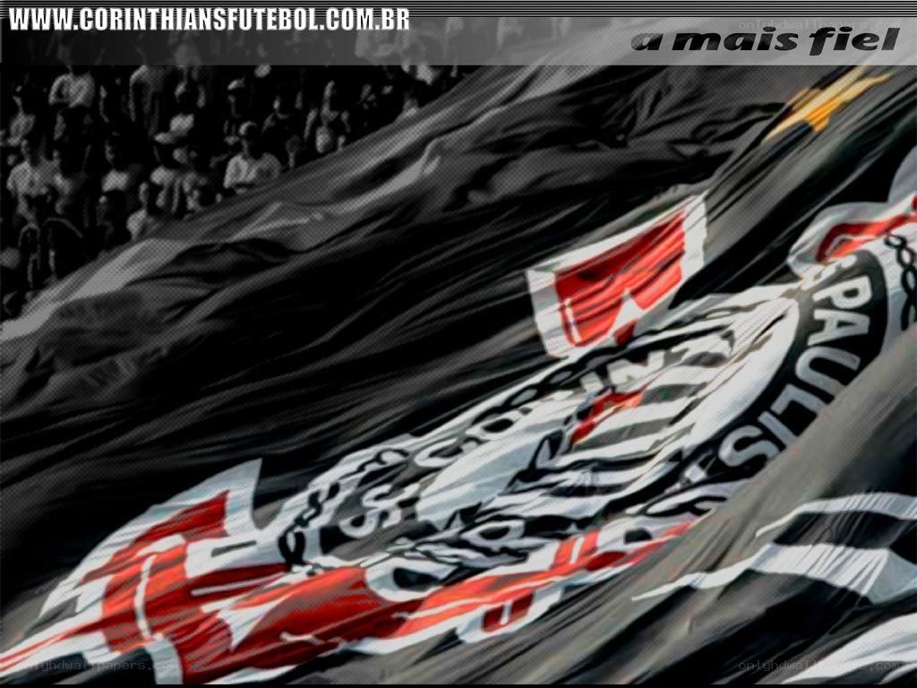 Corinthians fans with flag