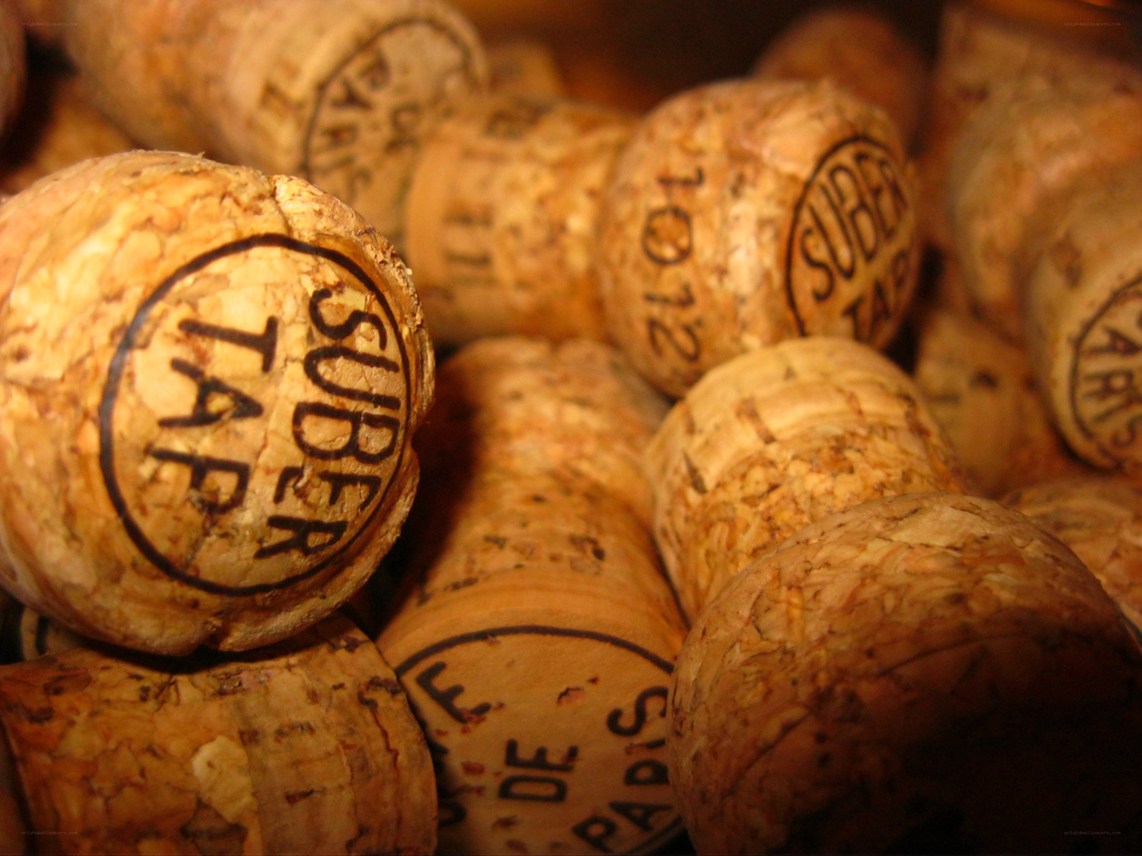 cork stoppers from champagne bottles