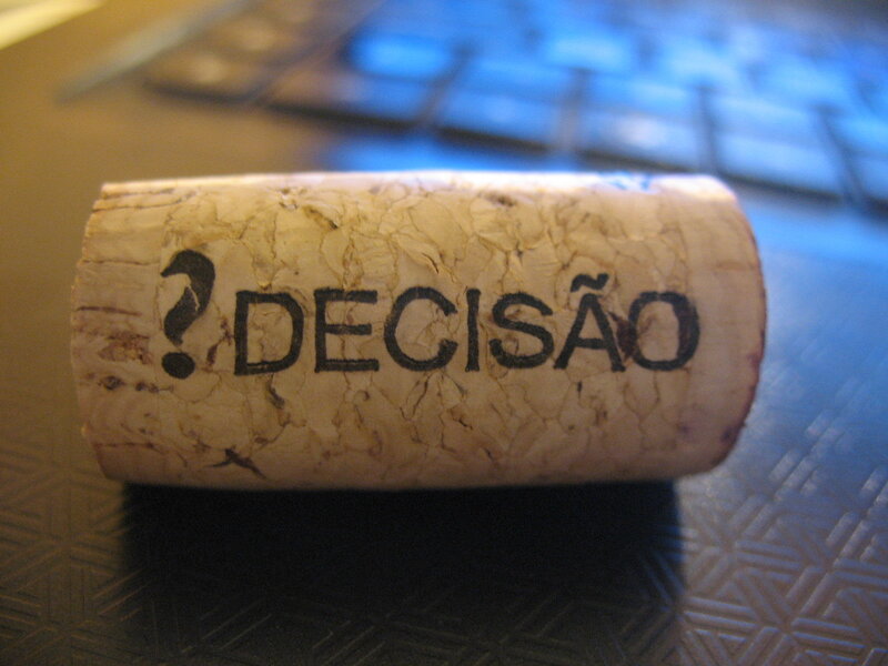 cork with decision text