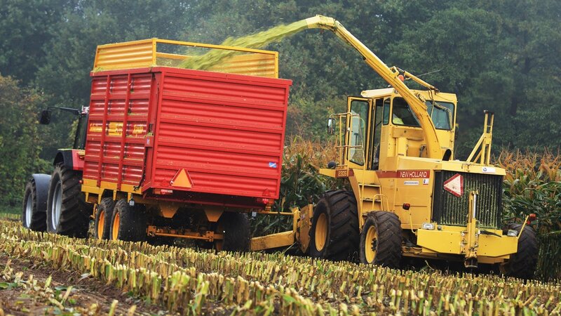 Corn Harvester in Field