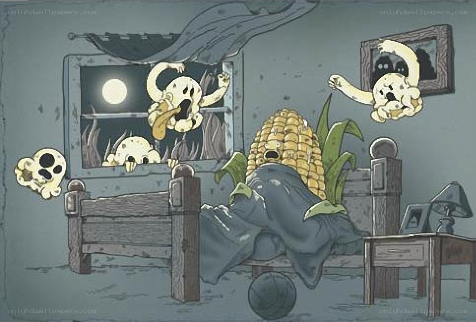 corn monster in bedroom