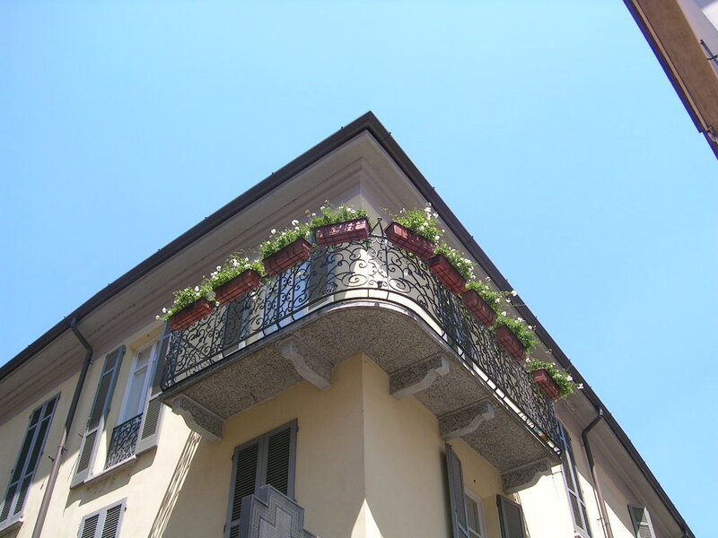 Corner Balcony with Flowers