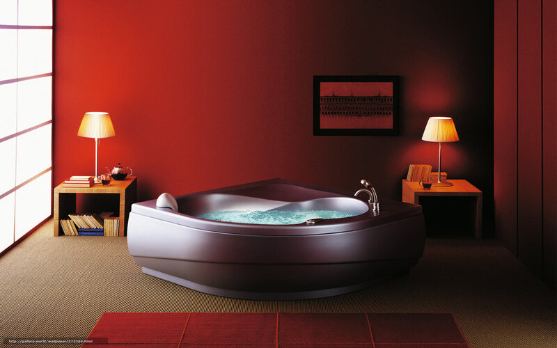 Corner Bathtub in Room