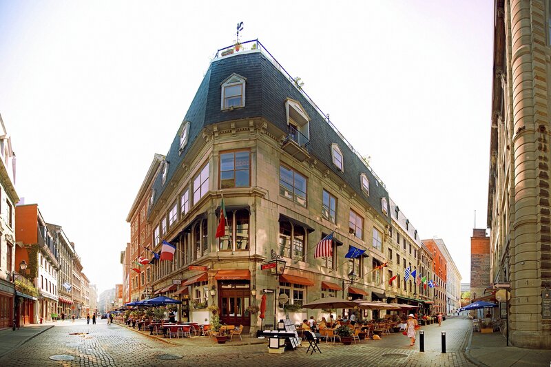 Corner Building with Outdoor Seating — Gray, Lively