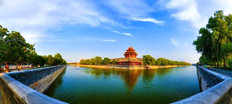 Corner Tower of Forbidden City — Blue, Serene