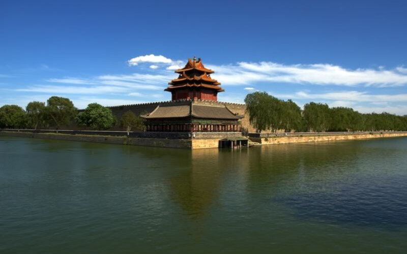 Corner Tower of Forbidden City — Blue