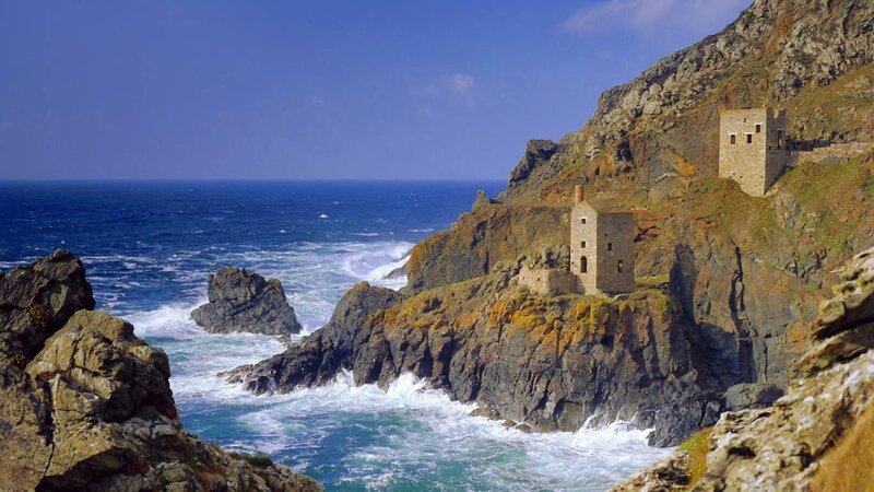 Cornish coastal mining ruins