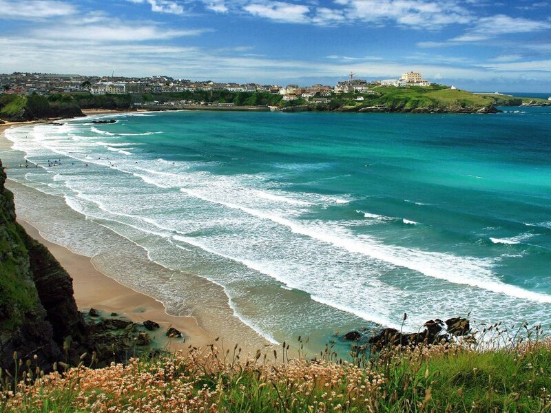 Cornish coastal town view