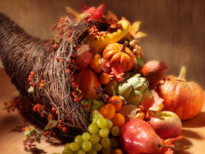 Cornucopia of Autumn Produce — Orange