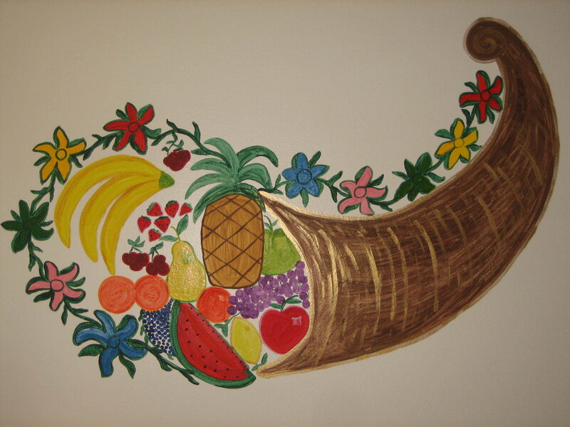Cornucopia of fruits and flowers