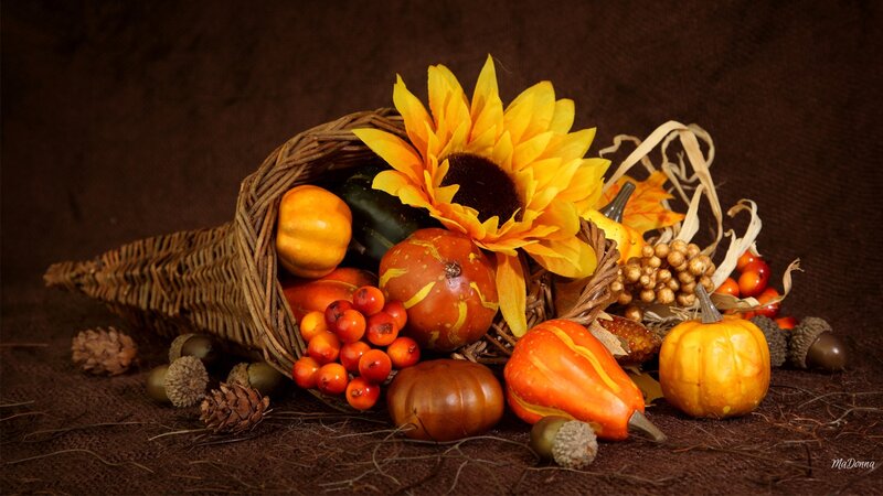 Cornucopia with Autumn Harvest