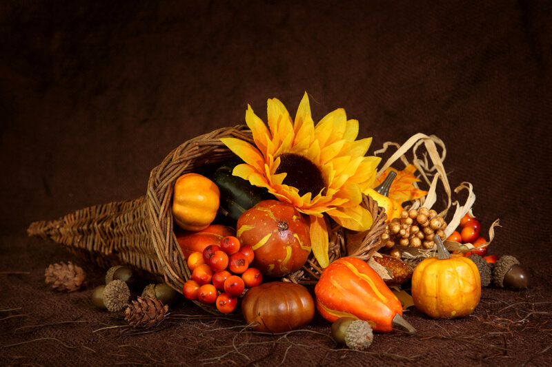 Cornucopia with Autumn Produce