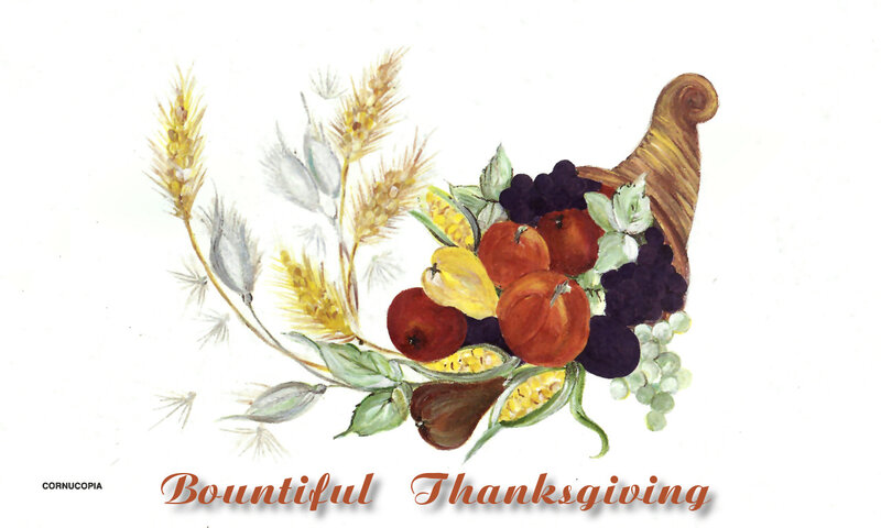 Cornucopia with Harvest Items — Brown