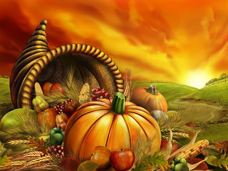 Cornucopia with Harvest Items