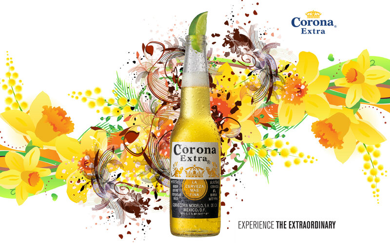 Corona Extra Bottle — Yellow