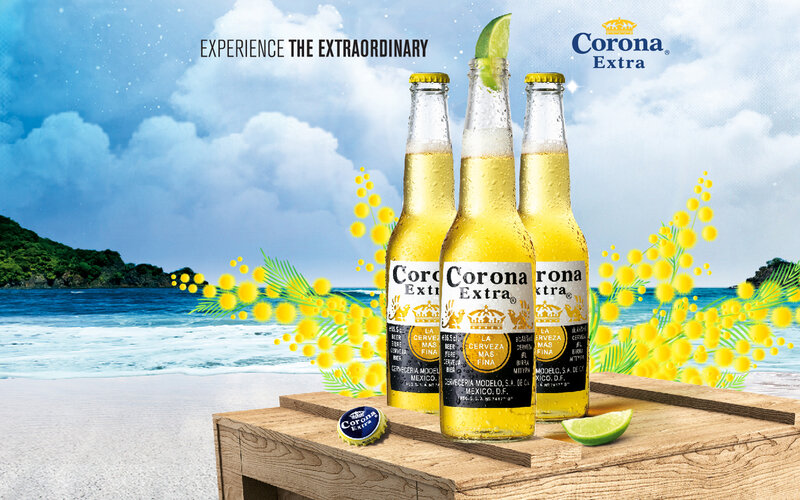 Corona Extra Bottles — Blue