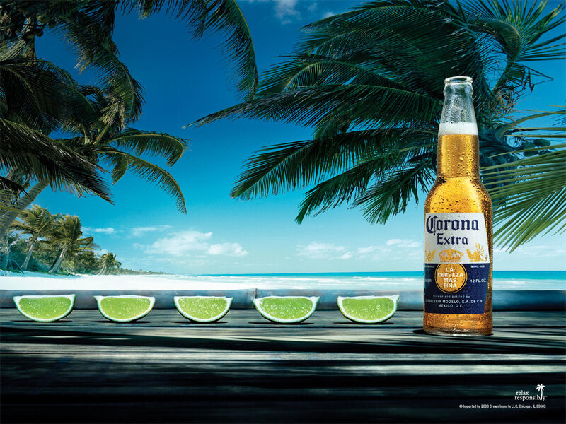 Corona Extra on a tropical beach