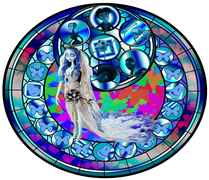 Corpse Bride stained glass artwork
