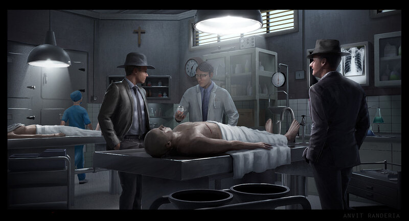 Corpse on Autopsy Table — Gray