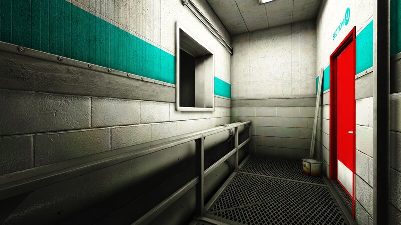 Corridor with Red Door