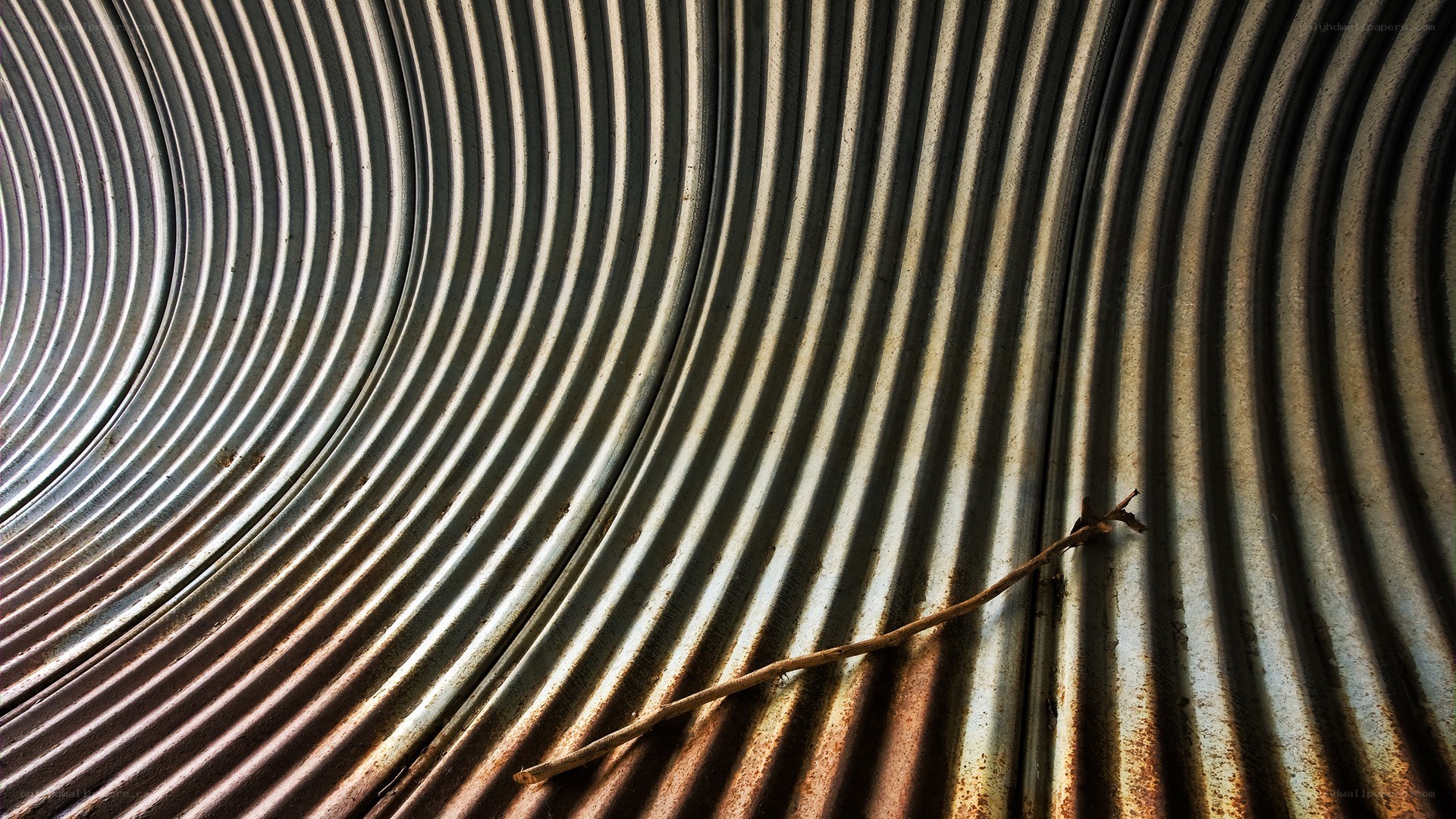 Corrugated metal roof texture