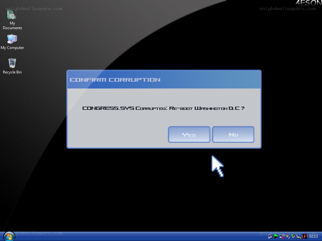 Corruption confirmation dialog