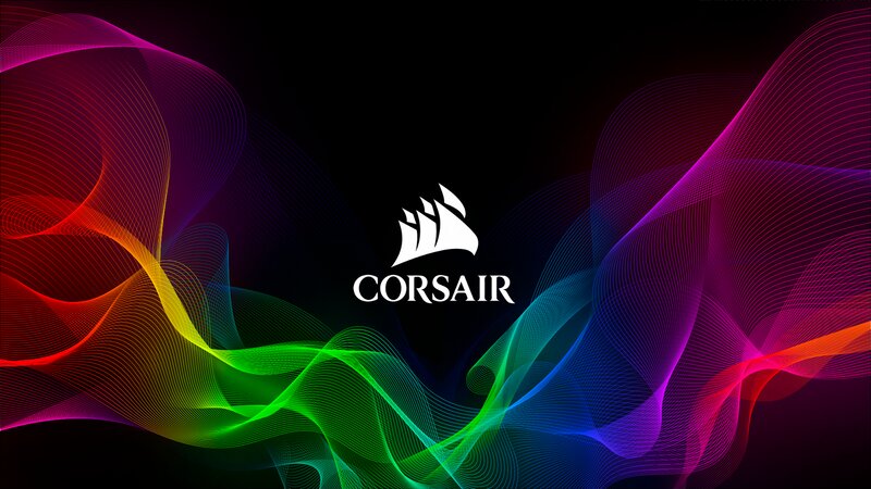 Corsair Logo on Abstract Waves