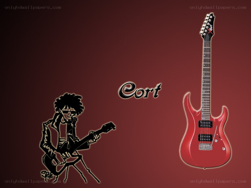 Cort electric guitar and guitarist