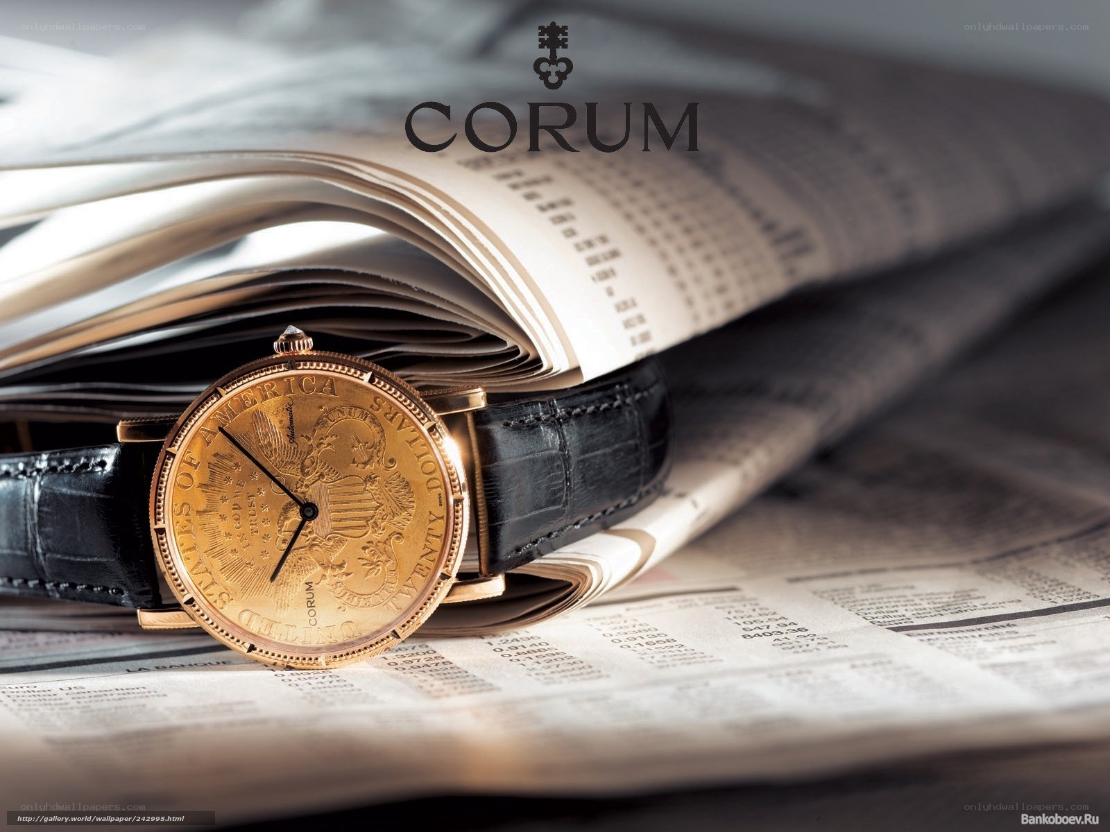 Corum watch on newspaper