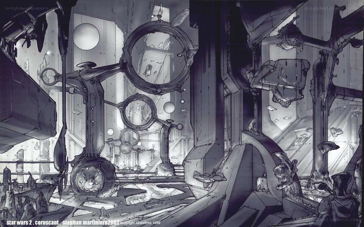 Coruscant interior concept art