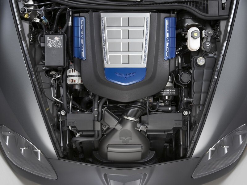 Corvette Engine Bay — Gray, Technical, Photograph, Engine Cover