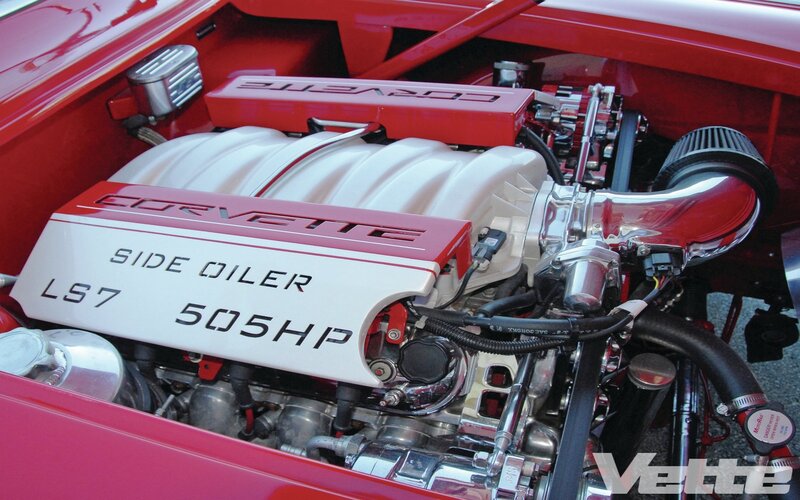 Corvette Engine Bay — Red, Mechanical