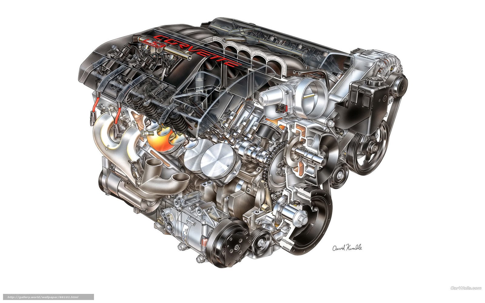 Corvette engine cutaway diagram