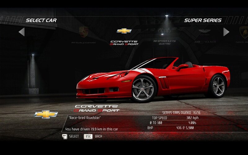 Corvette Grand Sport car selection