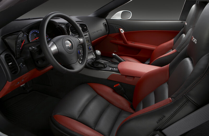 Corvette interior with red accents