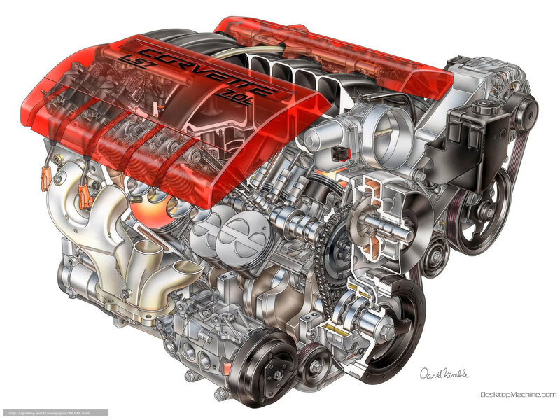 Corvette LS7 engine cutaway