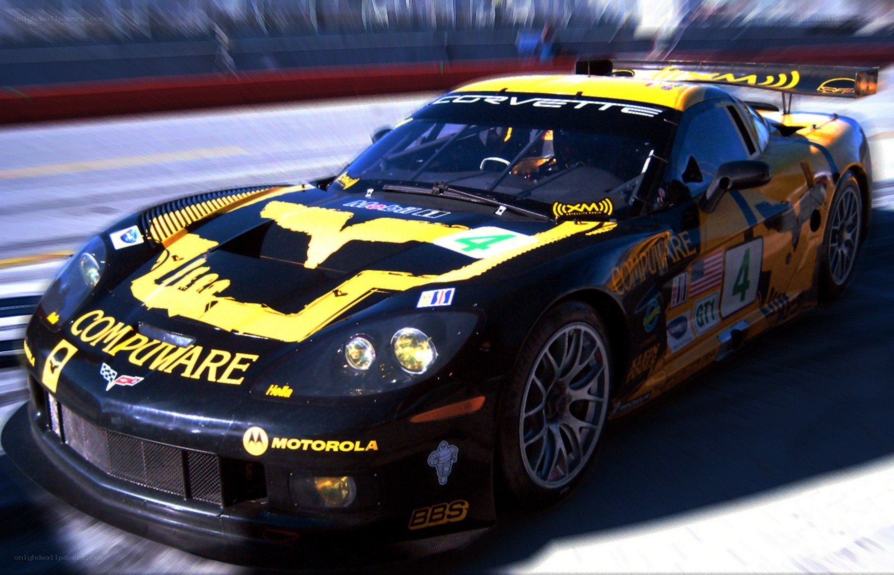 Corvette race car in motion